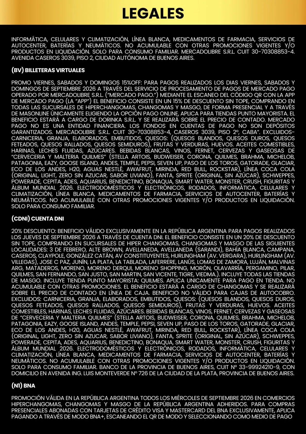 Ofertas de Changomas — 2026-09-02 2 de septiembre al 30 de septiembre 2026 - Página 11 del catálogo