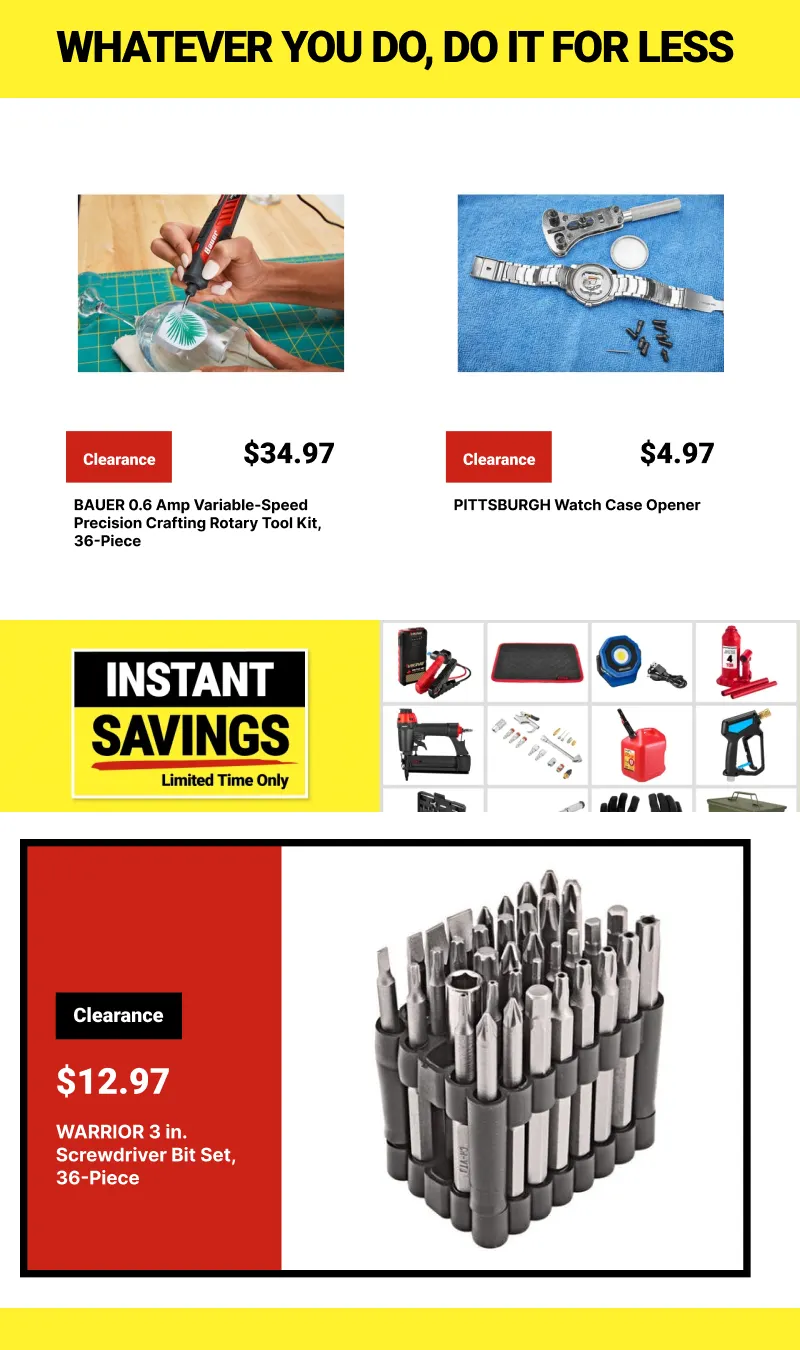 Weekly ad Clearance Tools At Harbor Freight from July 8 to July 23 2026 - Page 11