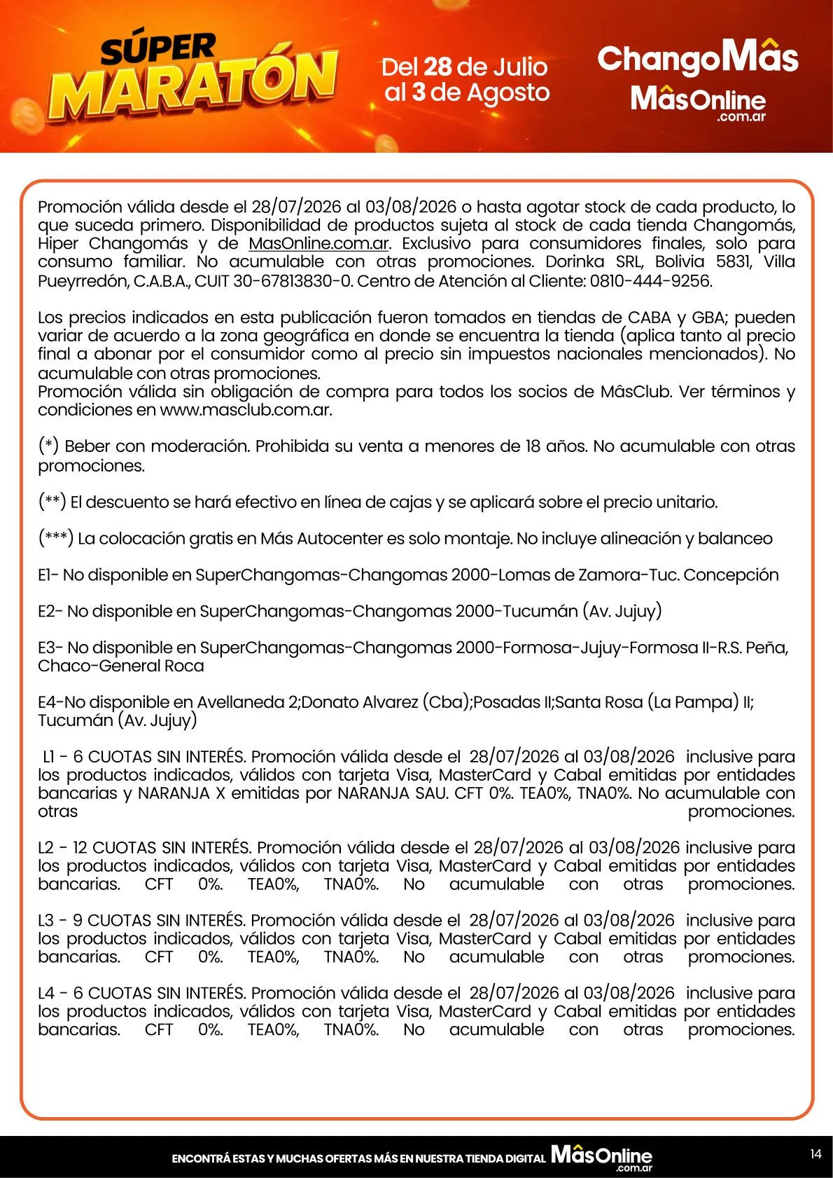 Ofertas de Changomas — 2026-07-28 28 de julio al 3 de agosto 2026 - Página 14 del catálogo