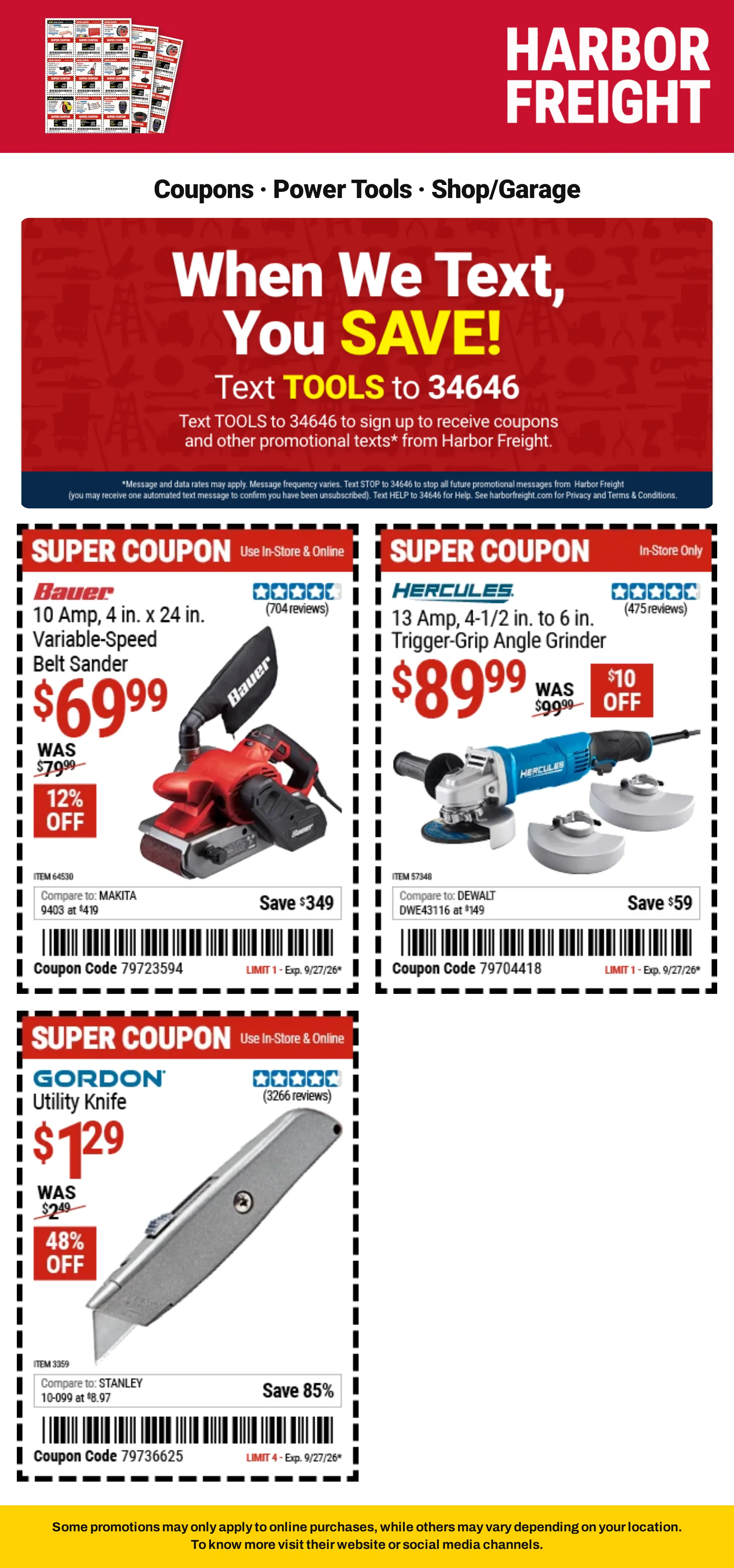 Weekly ad Harbor Freight — Coupons — 2026-09-21 from September 21 to October 8 2026 - Page 18
