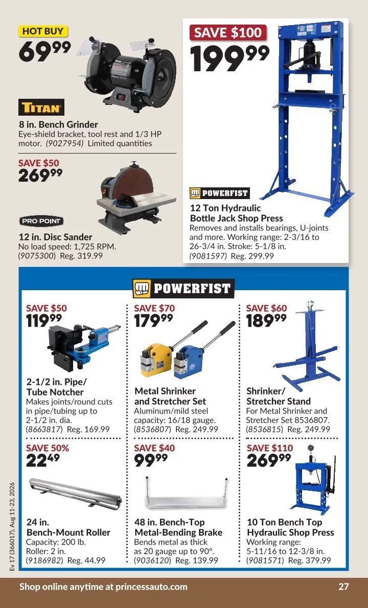 Princess Auto — 2026-08-20 from August 11 to August 23 2026 - flyer page 34