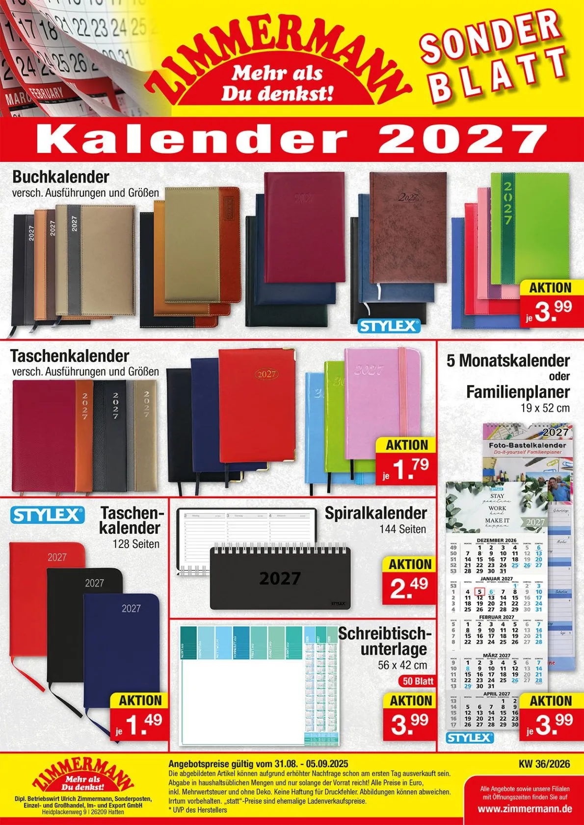 Zimmermann — 2026-08-31 von 31. August bis 5. September 2026 - Prospekt seite 39