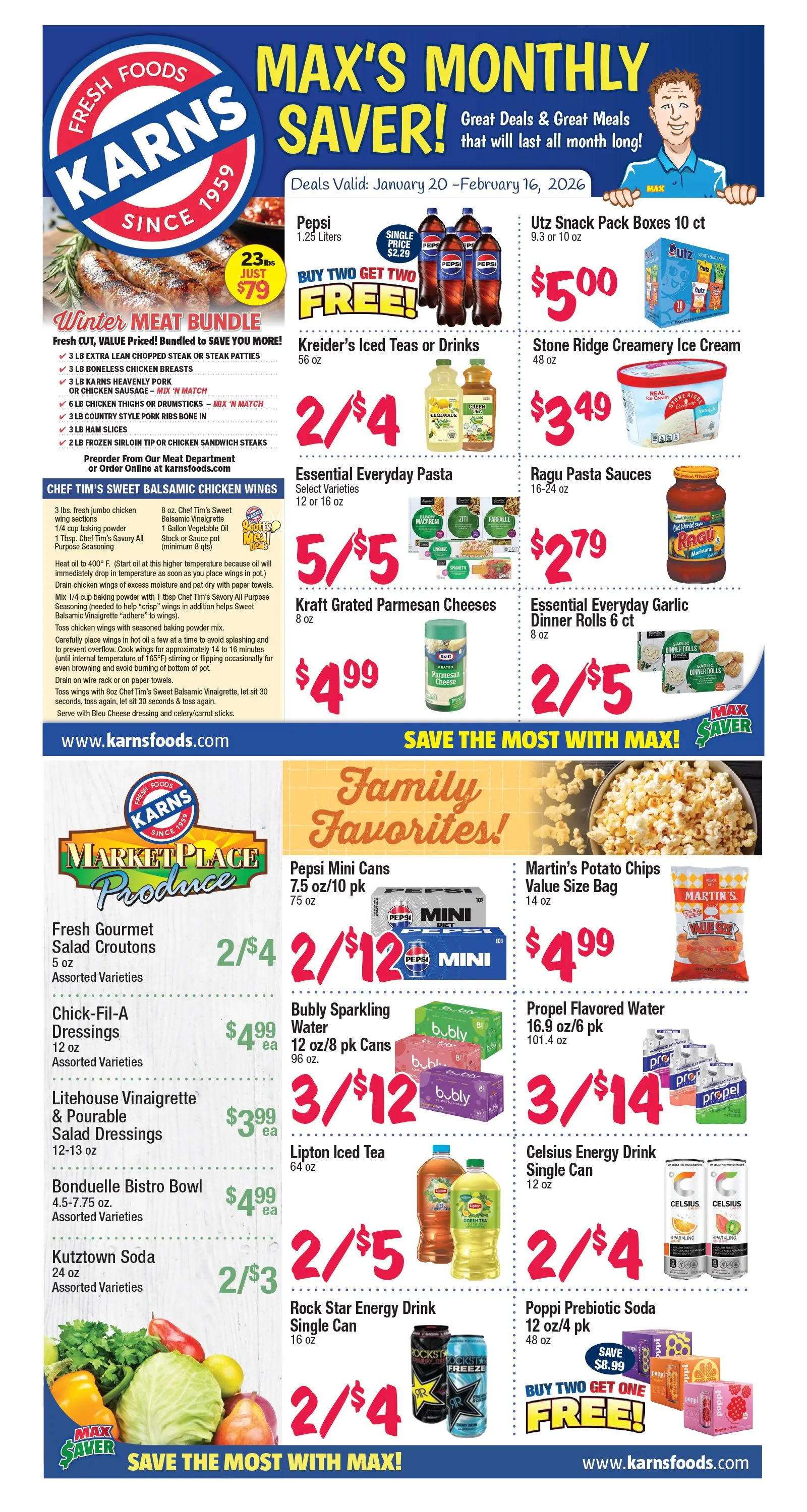 Weekly ad Karns Quality Food Sales from January 20 to February 16 2026 - Page 1