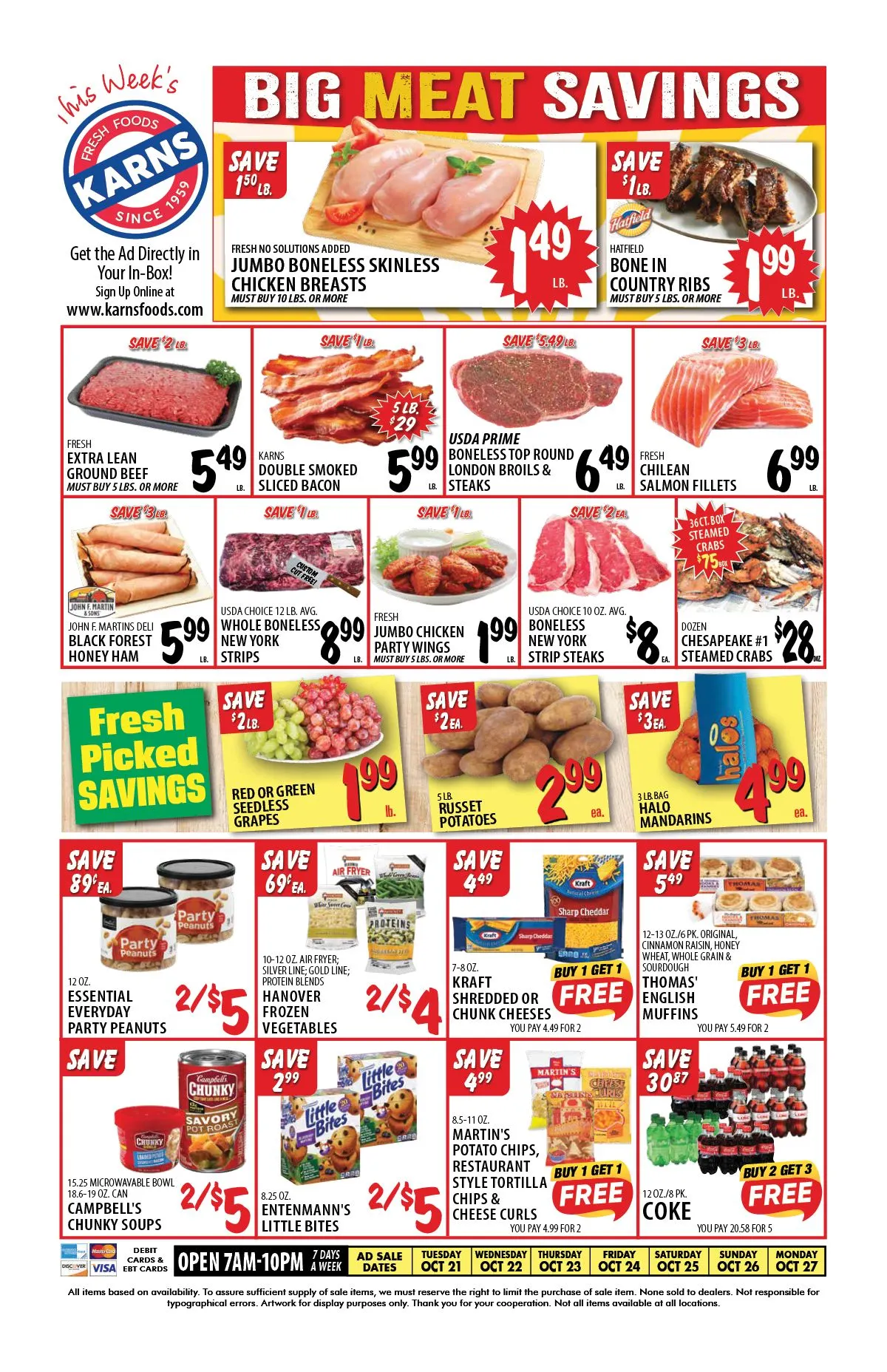 Weekly ad Karns Quality Foods Sales from October 26 to November 3 2025 - Page 
