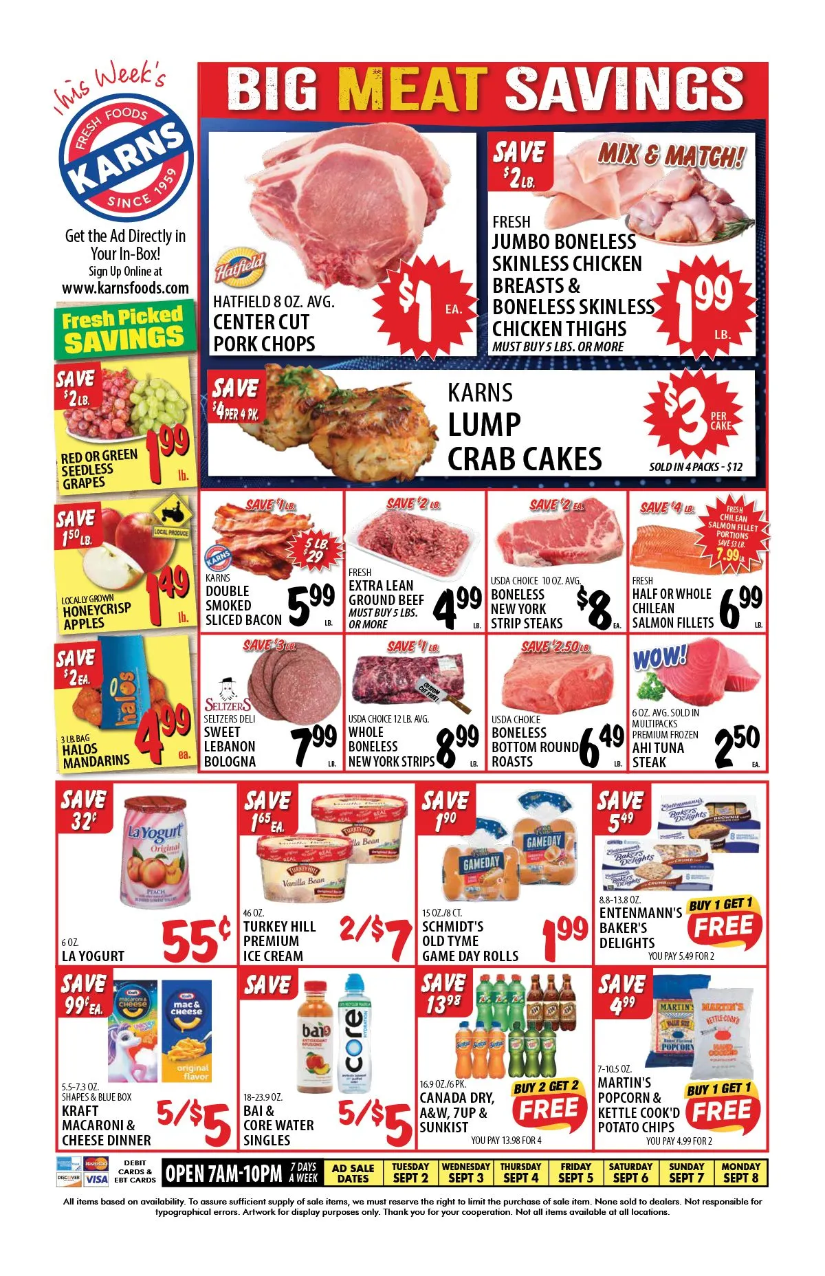 Weekly ad Karns Quality Foods Sales from September 2 to September 8 2025 - Page 1
