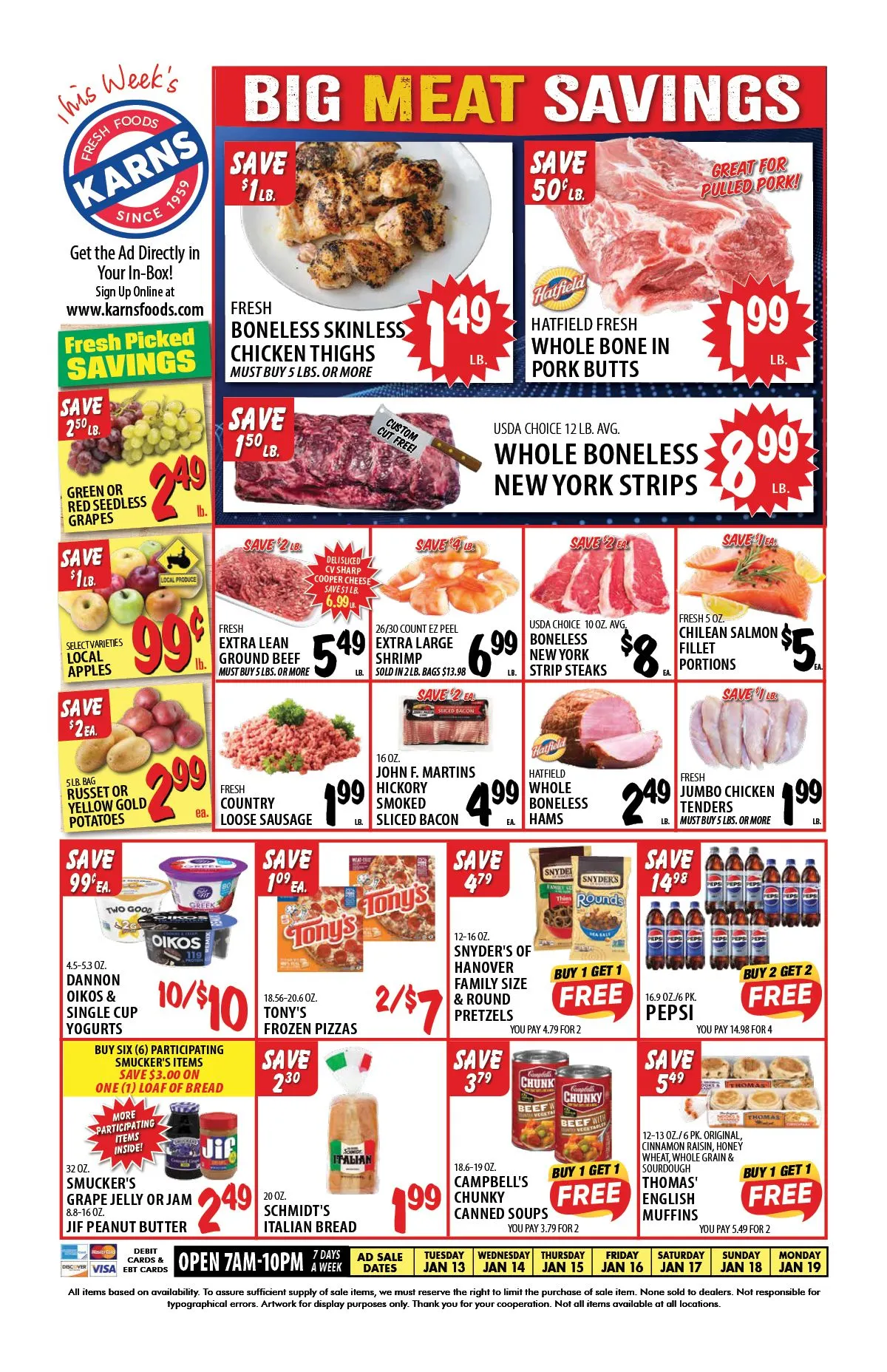 Weekly ad Karns Quality Foods Sales from January 13 to January 19 2026 - Page 1