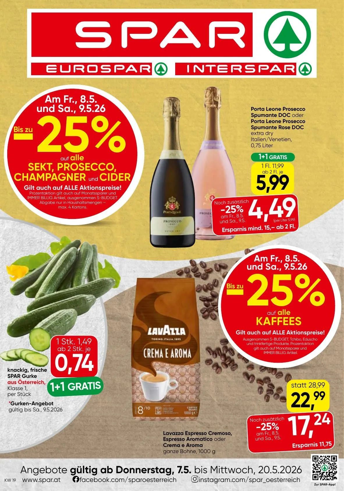 SPAR Prospekte von 7. Mai bis 20. Mai 2026 - Flugblätt seite  1