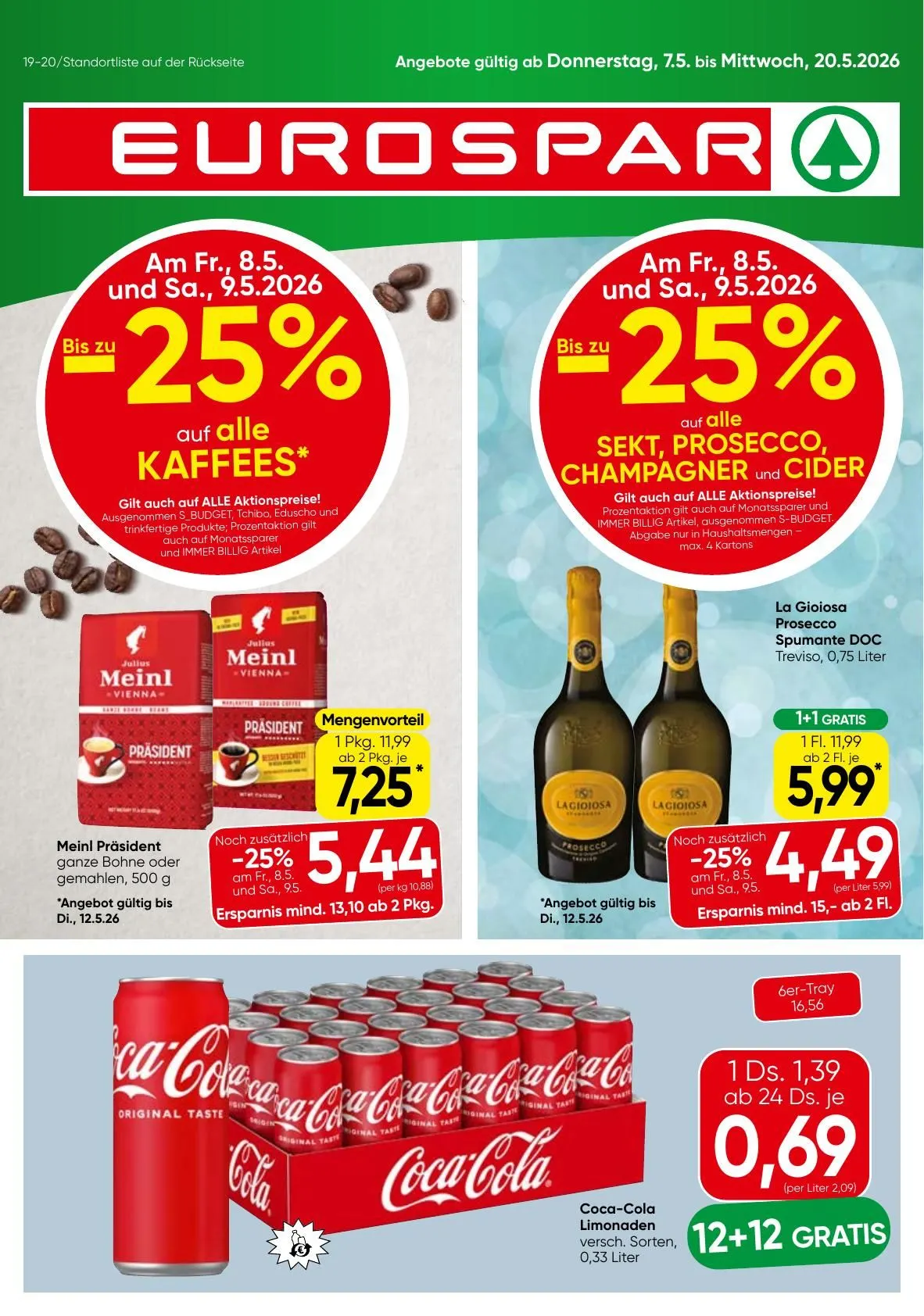 SPAR Prospekte von 7. Mai bis 20. Mai 2026 - Flugblätt seite  1
