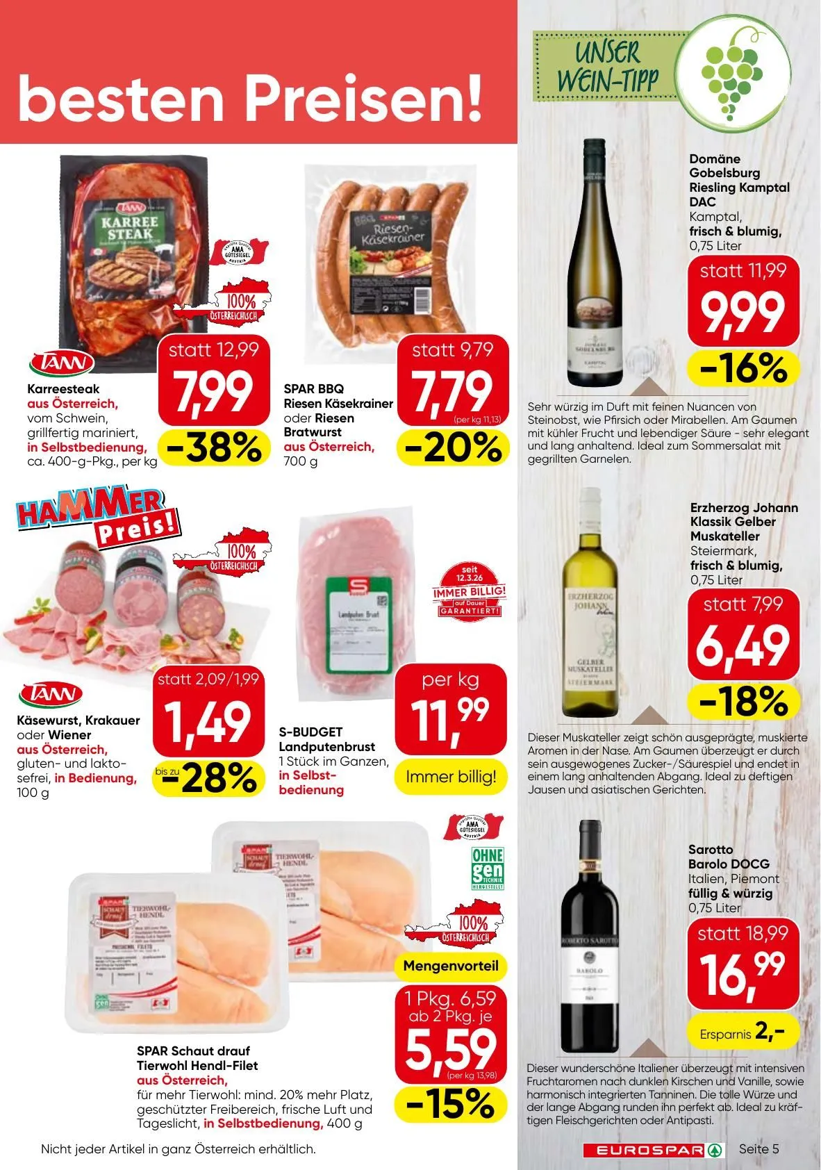 SPAR Prospekte von 7. Mai bis 20. Mai 2026 - Flugblätt seite  5