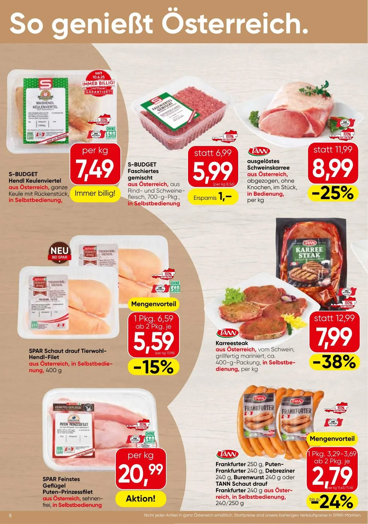 SPAR Prospekte von 7. Mai bis 20. Mai 2026 - Flugblätt seite  8