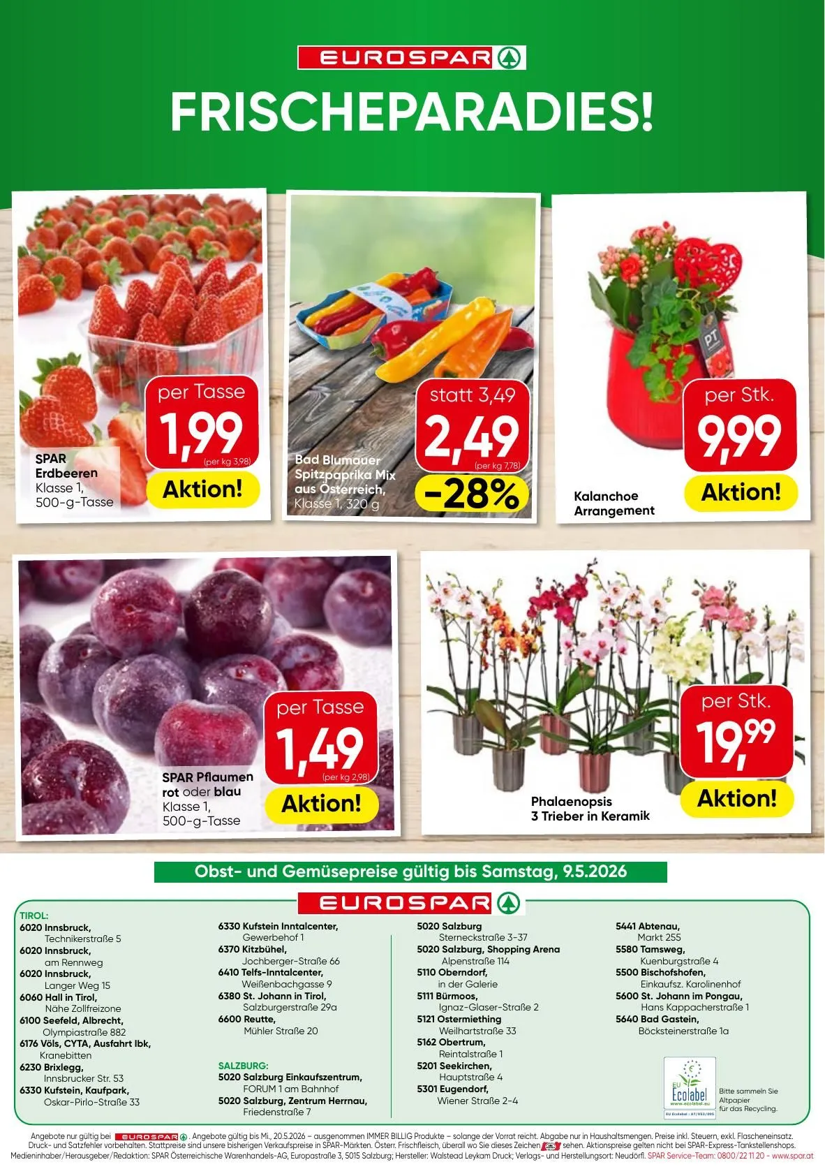 SPAR Prospekte von 7. Mai bis 20. Mai 2026 - Flugblätt seite  16