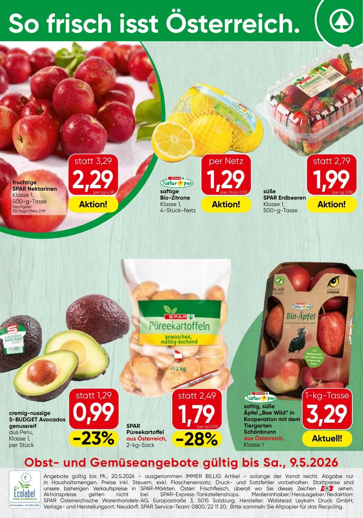 SPAR Prospekte von 7. Mai bis 20. Mai 2026 - Flugblätt seite  20