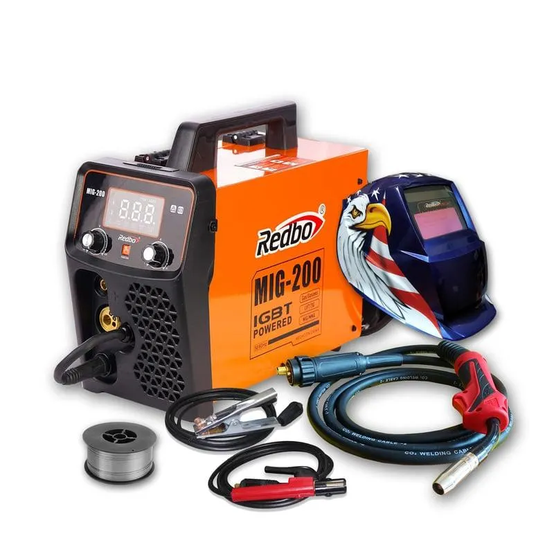 Soldadora Inversora Mig 200 AMP REDBO MIG200 + Máscara Fotosensible
