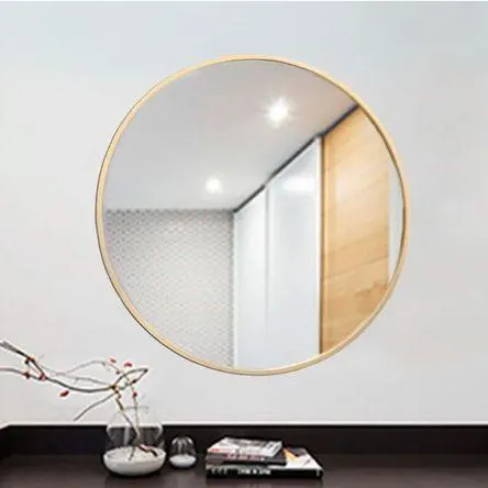 Espejo redondo con marco de madera 70cm Orange