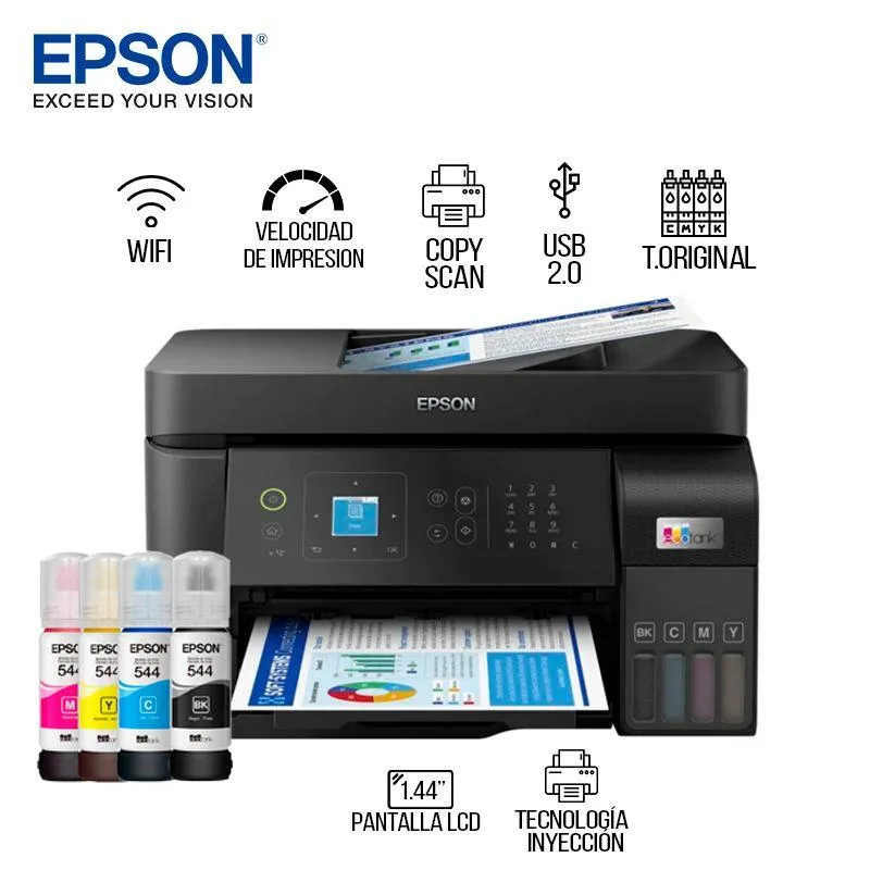 Impresora Multifuncional EPSON Ecotank L5590 Fax USB LAN Wifi