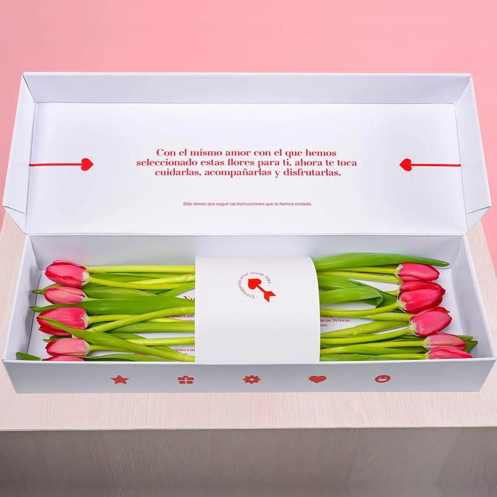 Caja Rosatel con 15 Tulipanes