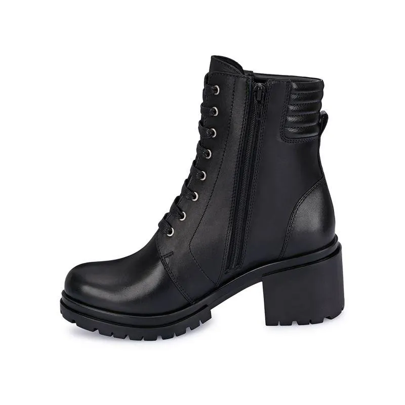 Botin Derby Casual Mujer Cuero Viale Negro