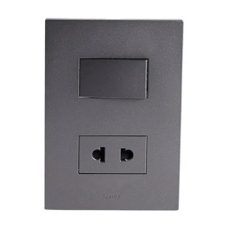 Placa Armada Orange: Interruptor + Tomacorriente Matte Terra