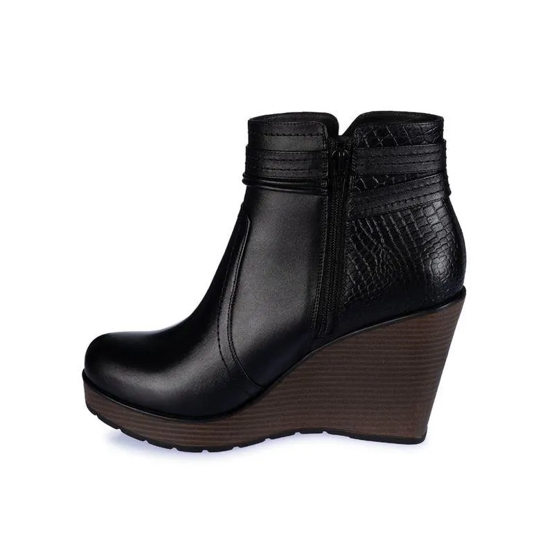 Botin Jodhpur Casual Mujer Cuero Viale Negro