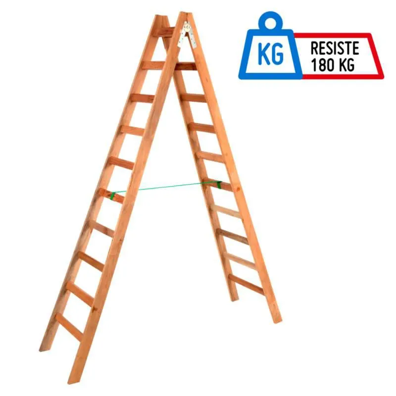 Escalera Tijera Madera 10 pasos