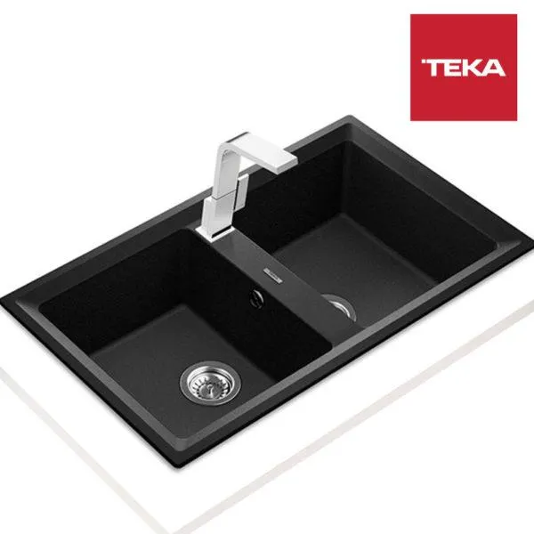 Lavadero Tegranit+ Stone 90 L-TG Metallic Black