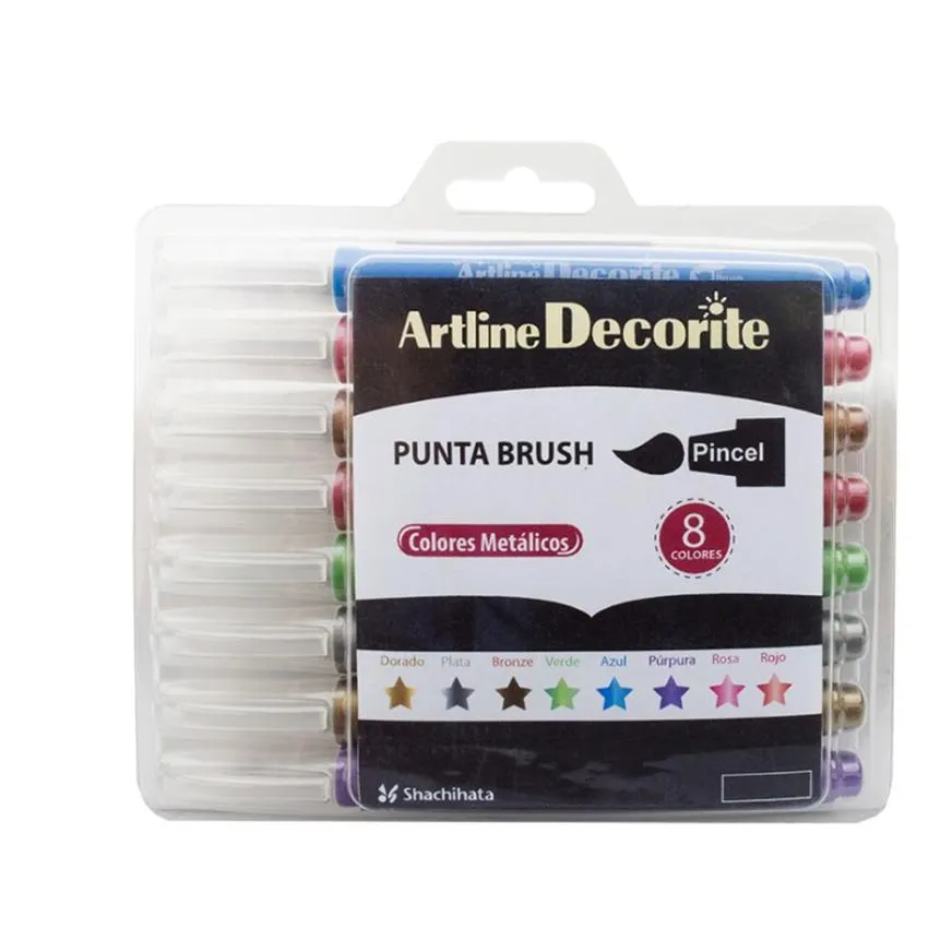 Marcador Artline Metal Decorite Estuche X 8