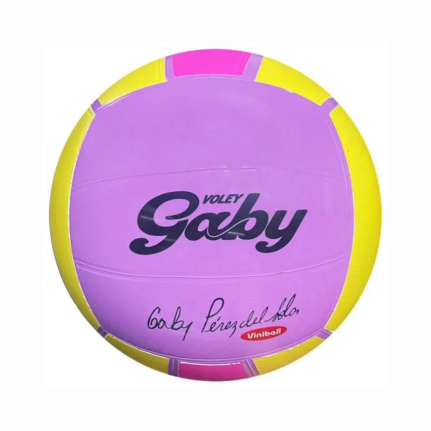 Pelota De Voley Viniball Gaby Tricolor Lila/Amarillo/Fucsia