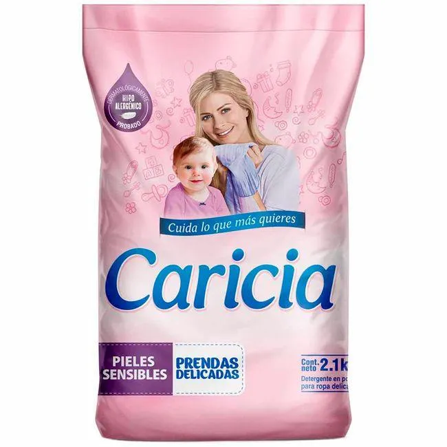 Detergente en Polvo CARICIA Rosa Ropa Delicada Bolsa 2.1Kg