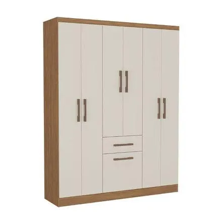 Ropero Laos 7 Puertas 1 Cajón MDF Blanco/Castaño Promart