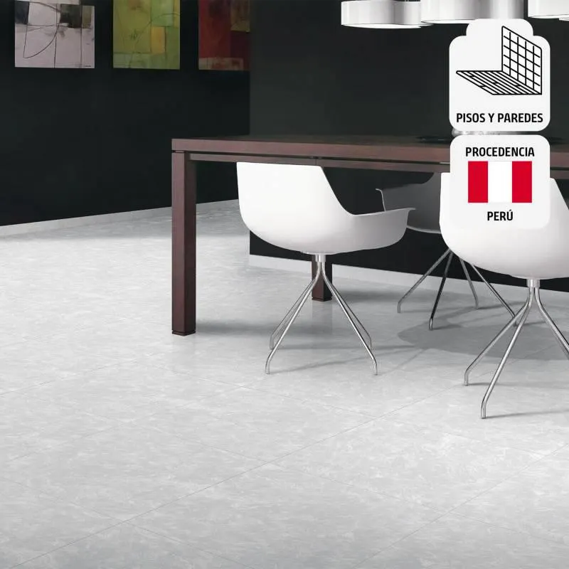 Cerámica Thalia Plata Marmolizada 45x45cm para piso o pared