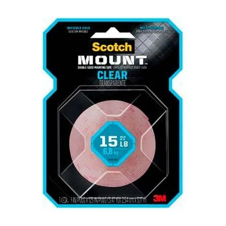 Cinta de doble contacto transparente 25.4mmx3.17m