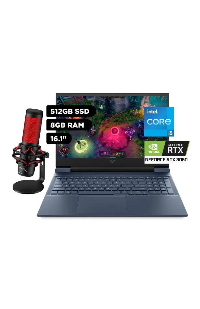 Laptop gaming HP Victus 16.1" Windows 11 Home Core i5 8GB 512GB SSD 16-D0506LA