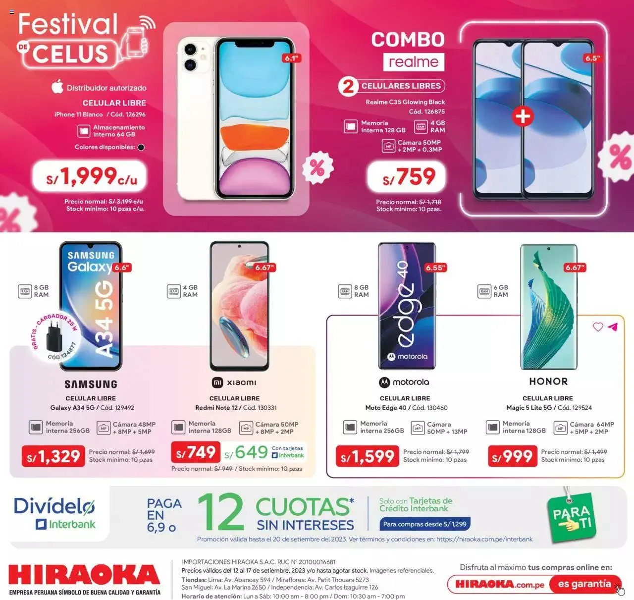 Catalogo de Catálogo Hiraoka 12 de setiembre al 17 de setiembre 2023 - Pag 1