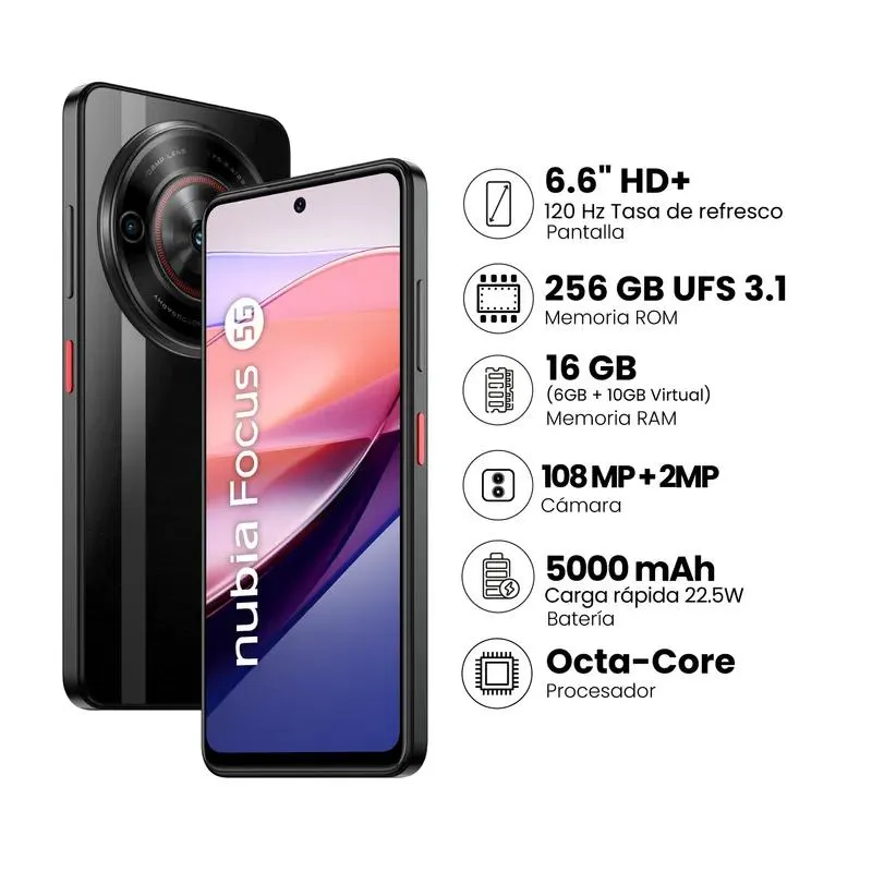 ZTE NUBIA FOCUS 6+256GB - NEGRO
