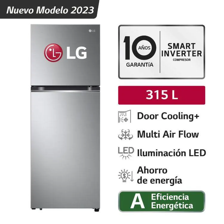 Refrigerador Top Freezer LG G31BPP Door Cooling 315L