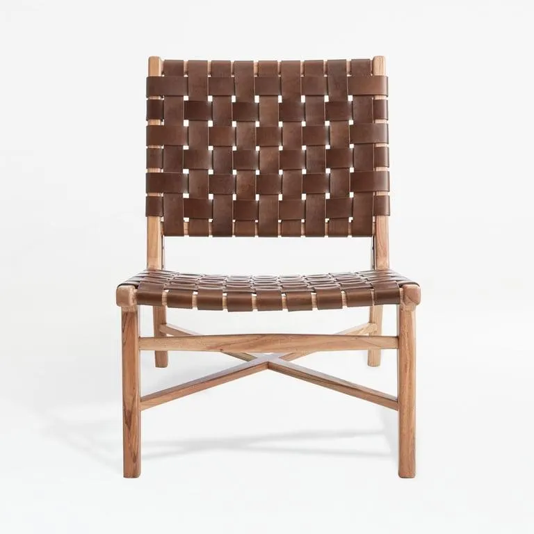 Butaca Accent de Cuero Taj Marrón Tejido