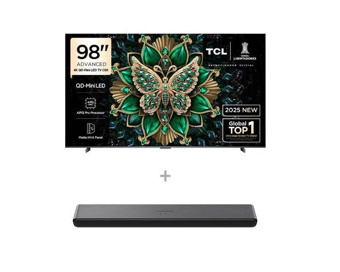 Televisor TCL SMART TV 98" QD MINILED 4K UHD 98C6K + Soundbar TCL - S45H
