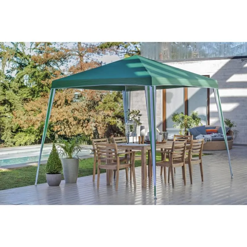 Toldo Poliester Verde con Blanco 3x3m
