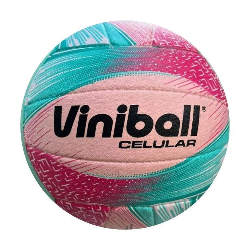 Pelota De Vóley Viniball Celular Rosado/Celeste