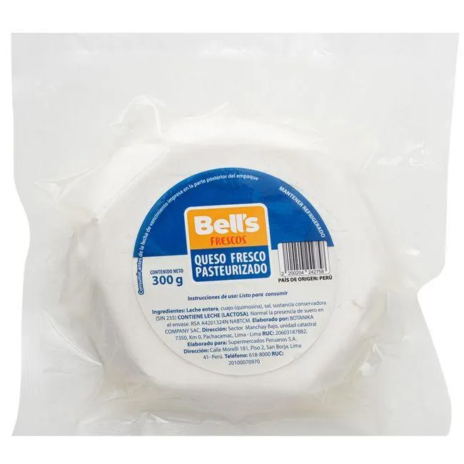 Queso Fresco BELL'S Paquete 300g PVEA
