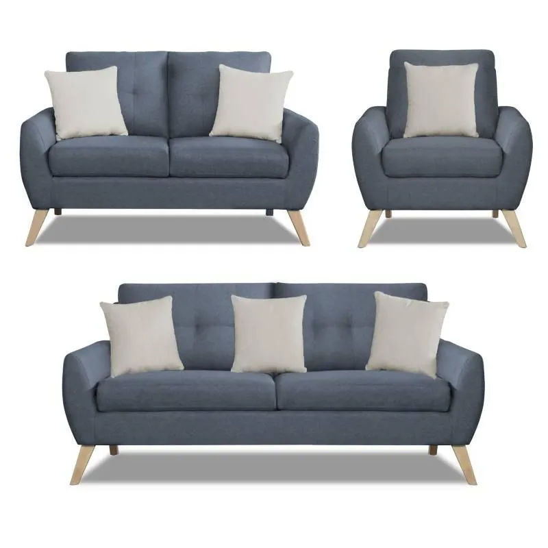 Juego De Sala Estefania 3-2-1 Cuerpos Con Cojines