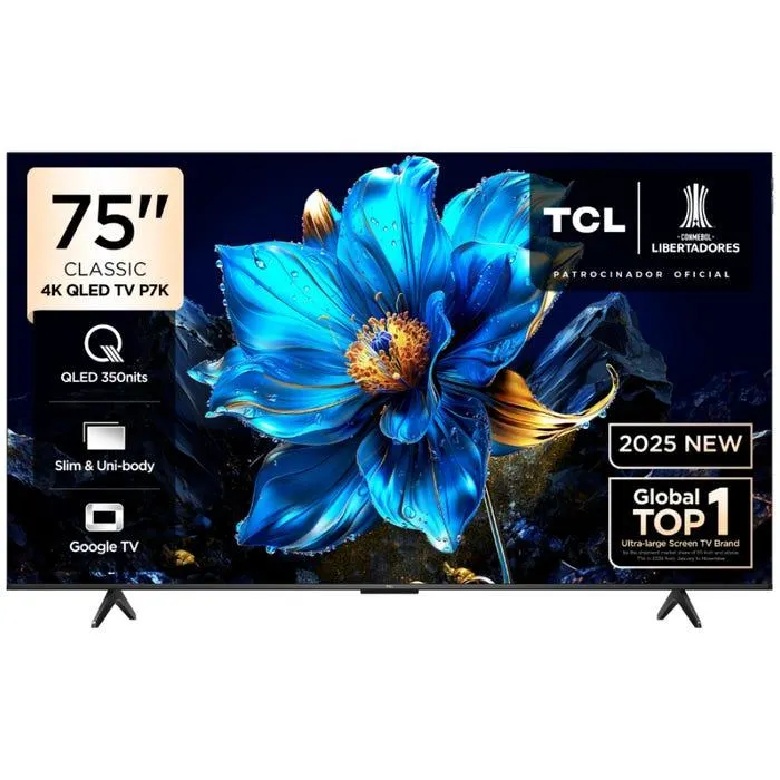 TV TCL 75" QLED 4K UHD Google TV 75P7K