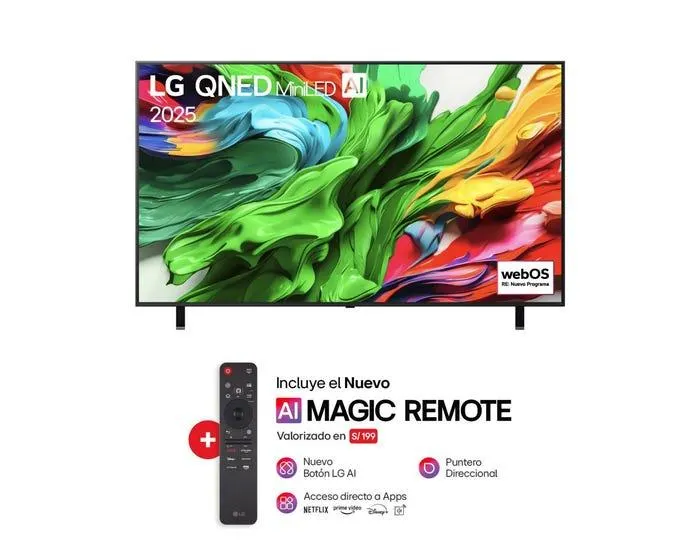 Televisor LG Smart TV 65" MiniLED QNED 4K 65QNED85ASG
