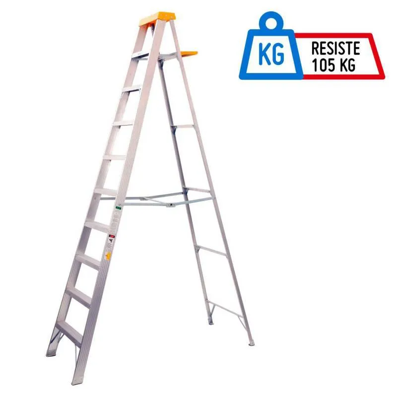 Escalera Tijera Aluminio 9 pasos