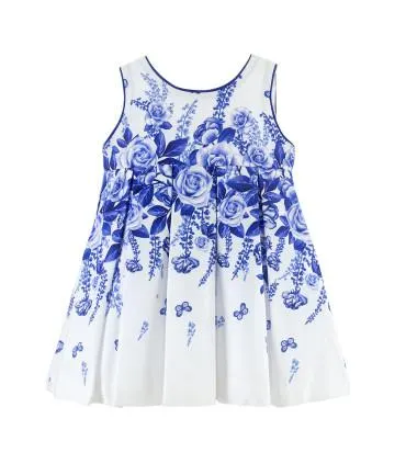 Vestido con Lazo Azul | Colección Bella Bambina