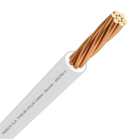 Cable THW-90 +plus 450/750 V 12 AWG Blanco 100m Indeco
