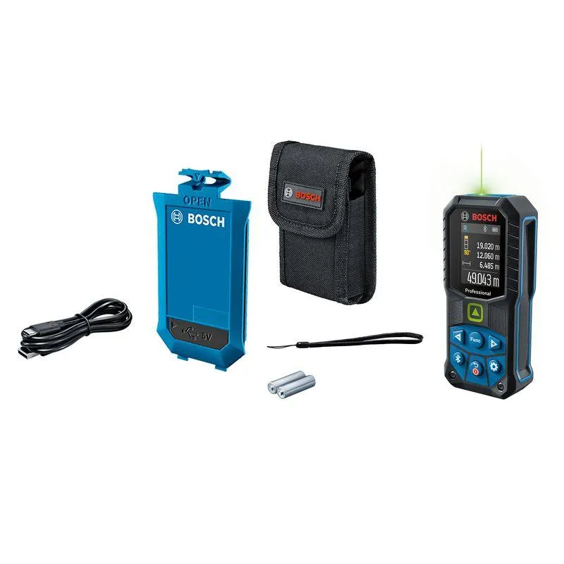 Medidor Láser Verde GLM 50-27 CG con Bluetooth Bosch + Batería recargable de iones de litio 3,7V 1.0Ah Bosch