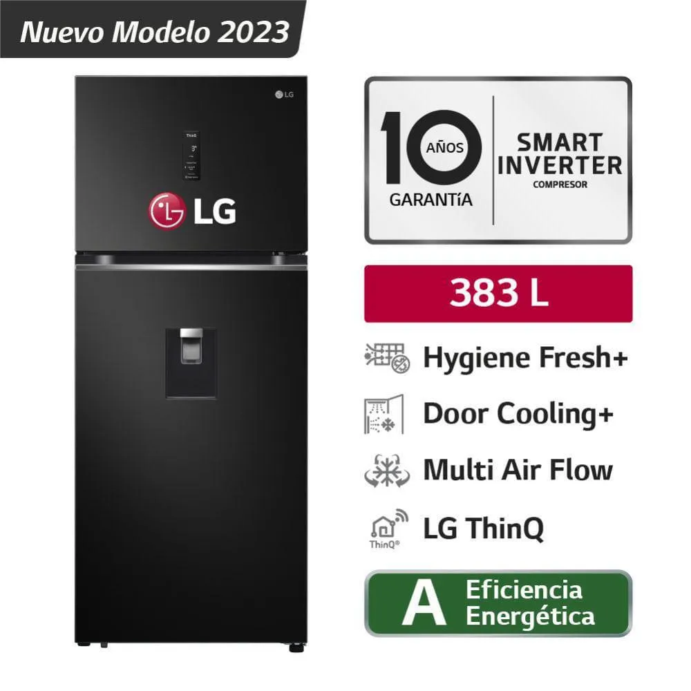 Refrigeradora LG Top Freezer GT39AGD1 383L Negro