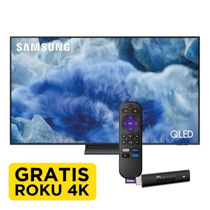 TV Samsung 55" QLED FHD 4K Smart QN55Q7FA + Convertidor a Smart TV Roku 4K