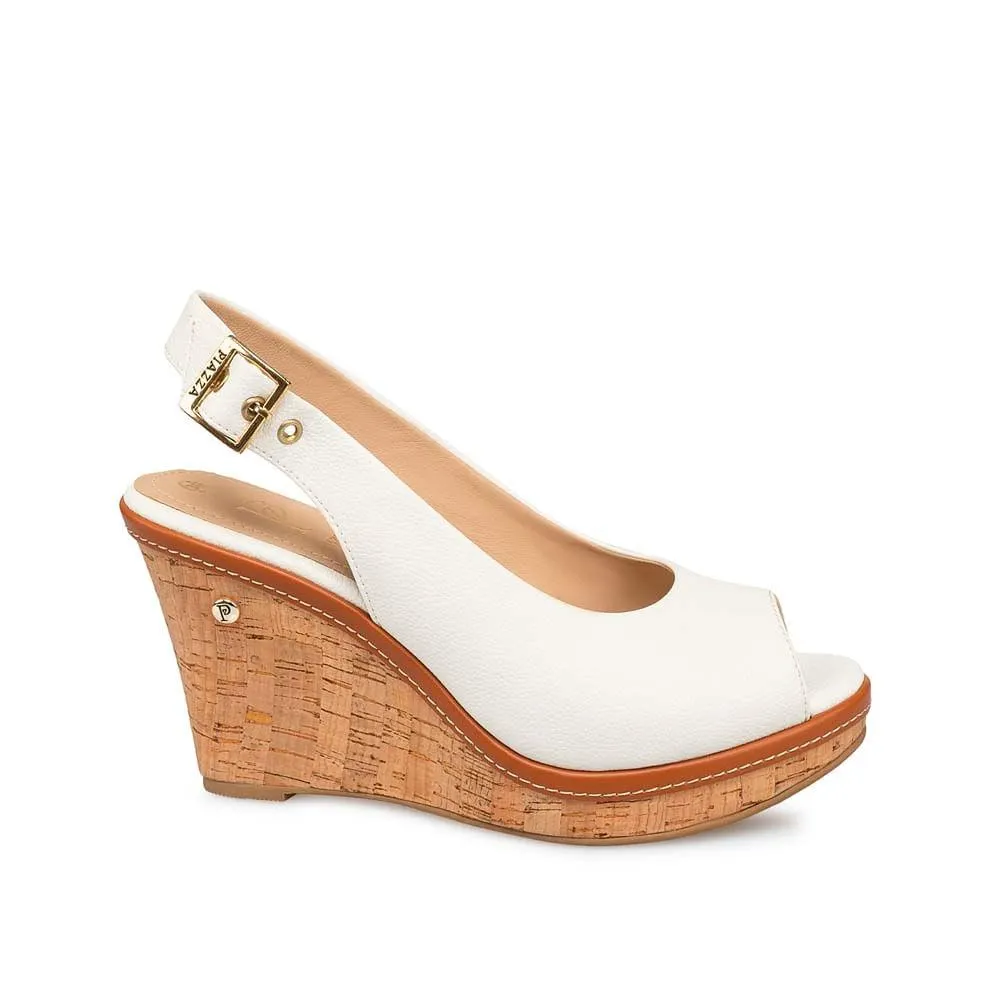 Sandalia Peep Toe Casual WAL-382 Blanco Piazza